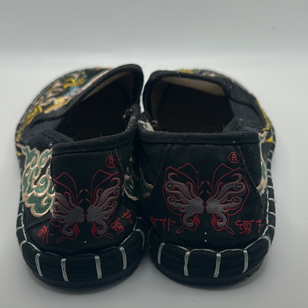 Black Sz 10 Embroidered Slip-On Loafers with Colorful Embellishments - Picture 6 of 9